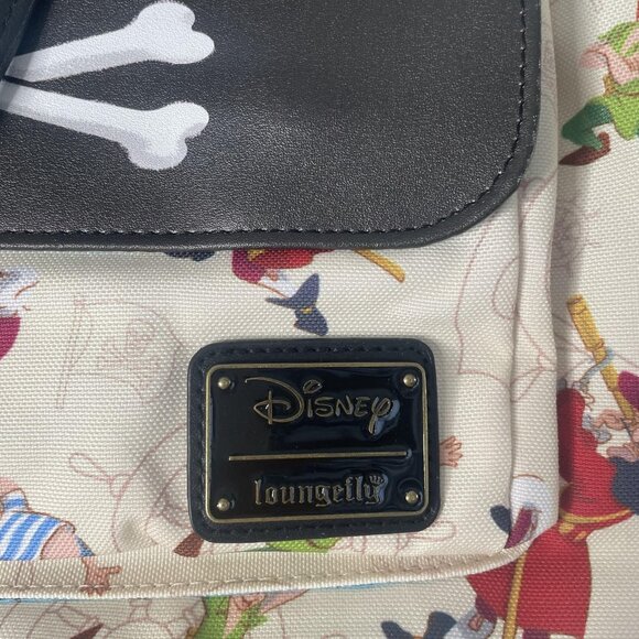 NWT Loungefly Peter Pan Captain Hook Disney Skull‎ Backpack Bag Faux Leather - Picture 7 of 12